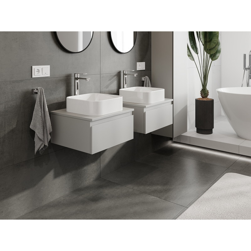 Mexen Orio bathroom vanity cabinet 50 cm, 1 drawer, matte gray - 91A10-05023-1-BF62