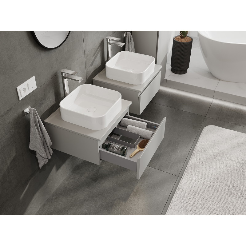 Mexen Orio bathroom vanity cabinet 50 cm, 1 drawer, matte gray - 91A10-05023-1-BF62