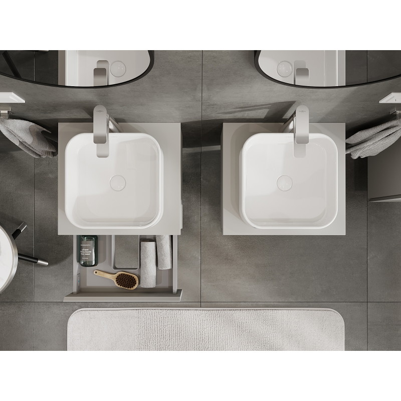 Mexen Orio bathroom vanity cabinet 50 cm, 1 drawer, matte gray - 91A10-05023-1-BF62