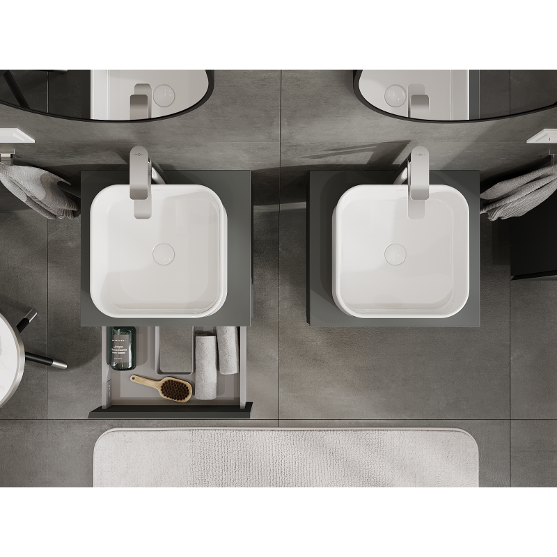 Mexen Orio meuble de salle de bain sous lavabo 50 cm, 1 tiroir, graphite mat- 91A10-05023-1-BF66