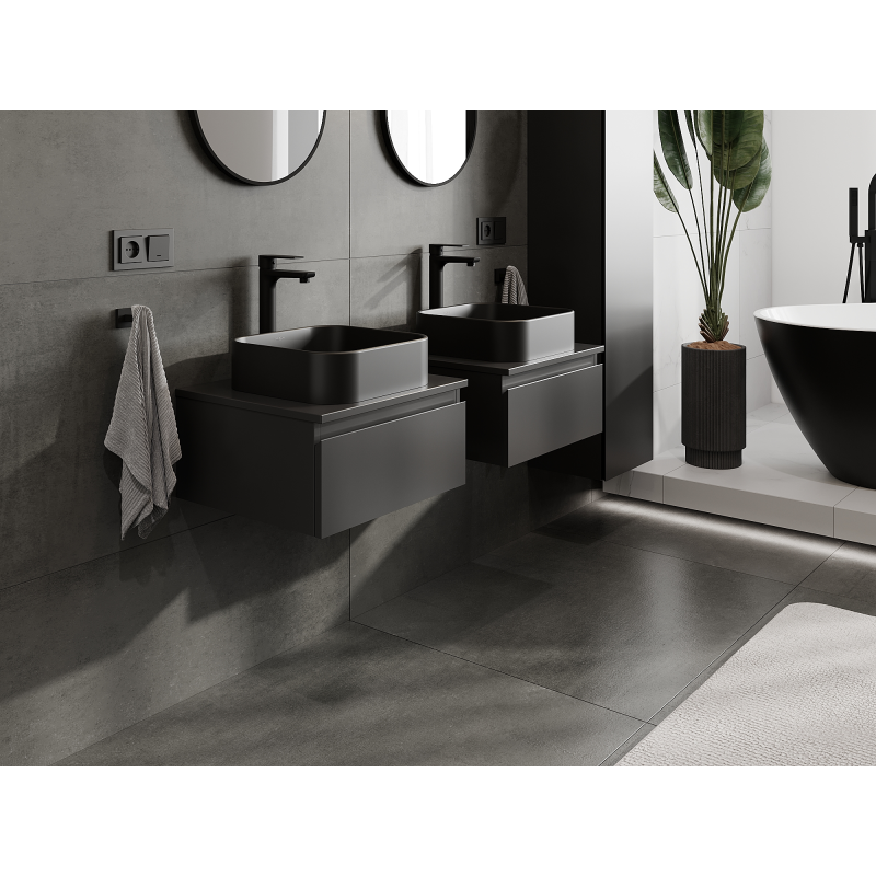 Mexen Orio musta matta pesuallaskaappi 50 cm, 1 laatikko - 91A10-05023-1-BF71