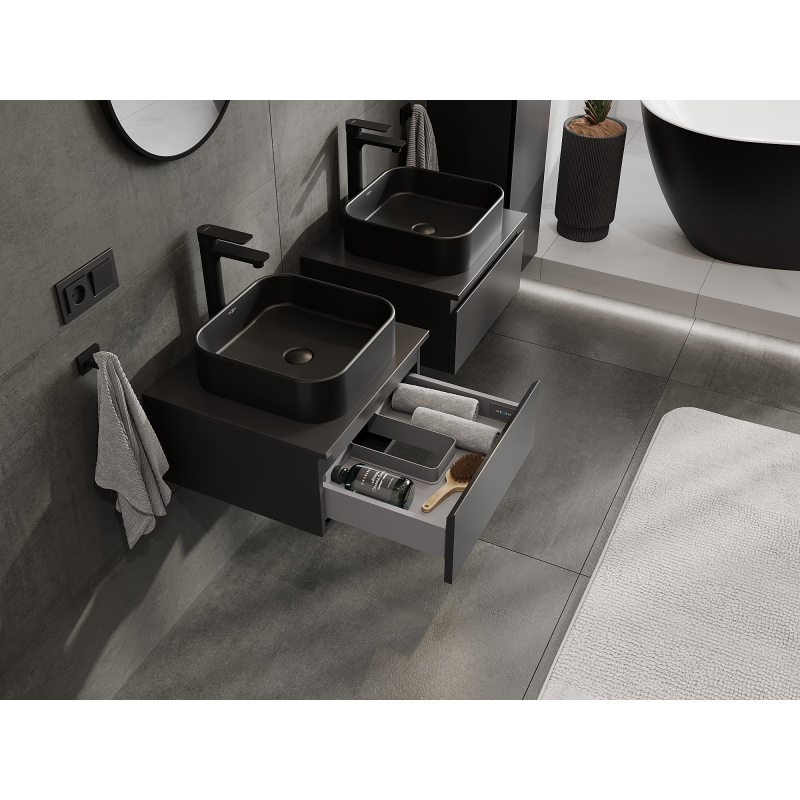 Mexen Orio musta matta pesuallaskaappi 50 cm, 1 laatikko - 91A10-05023-1-BF71