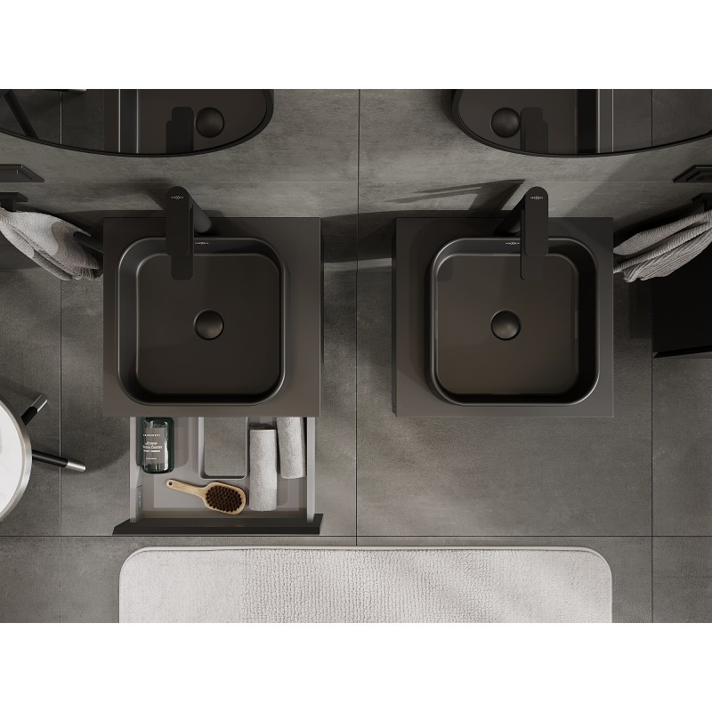 Mexen Orio mobile da bagno sottolavabo 50 cm, 1 cassetto, nero opaco - 91A10-05023-1-BF71