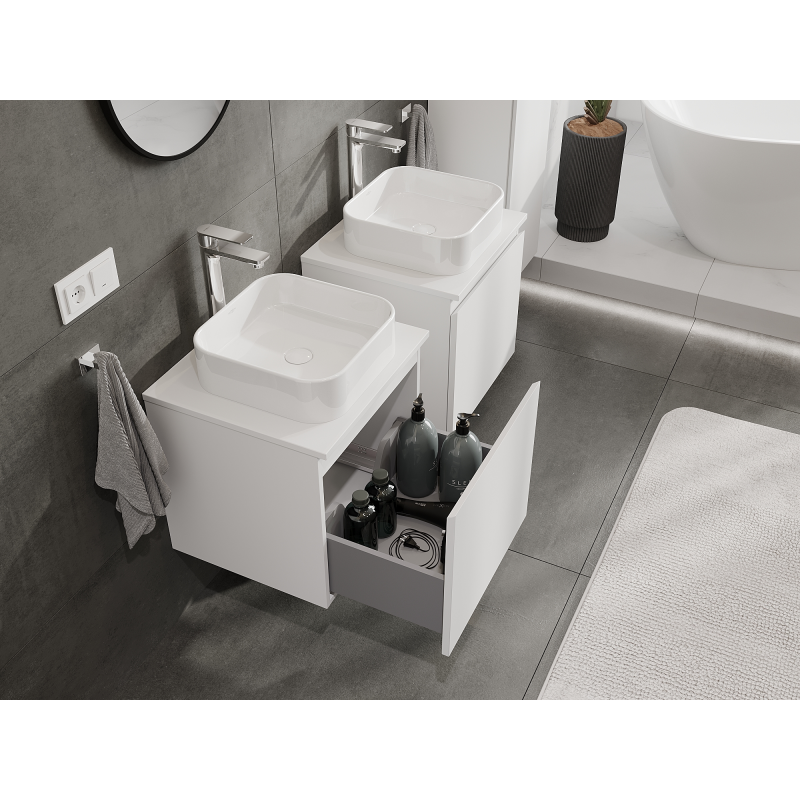 Mexen Orio meuble de salle de bain sous-vasque 50 cm, 1 tiroir, blanc mat - 91A10-05047-1-BF01