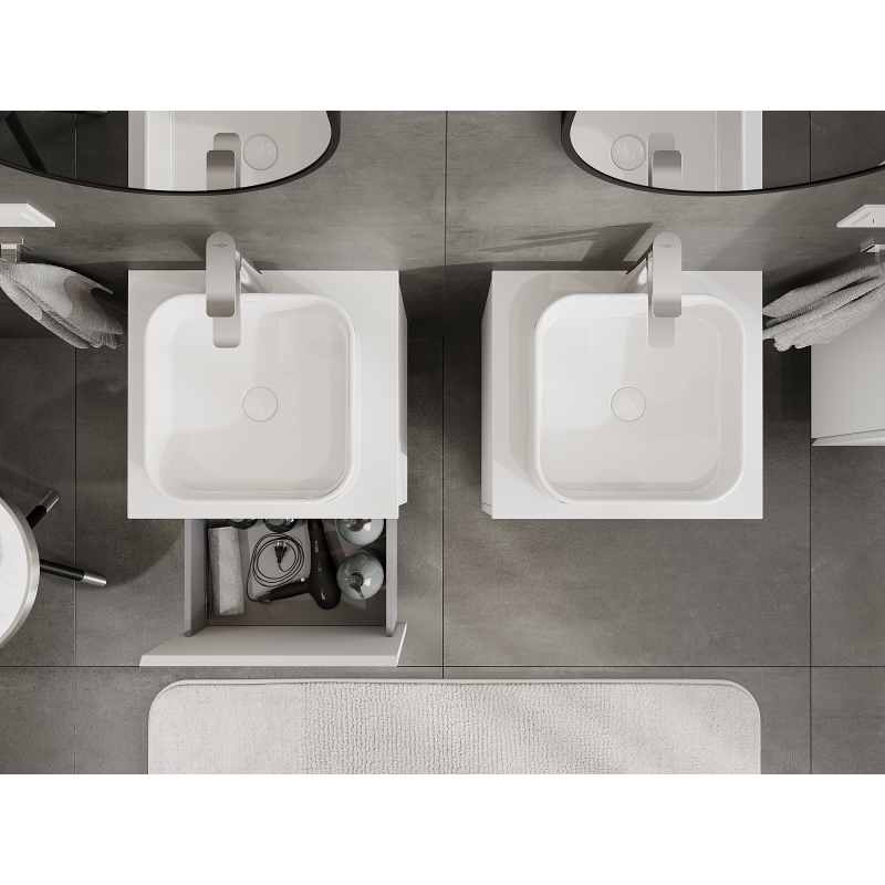 Mexen Orio armario de baño bajo lavabo de 50 cm, 1 cajón, blanco mate - 91A10-05047-1-BF01