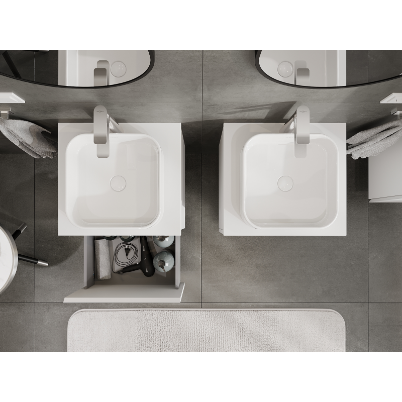 Mexen Orio Ντουλάπι μπάνιου κάτω από το νιπτήρα 50 εκ., 1 συρτάρι, ματ λευκό