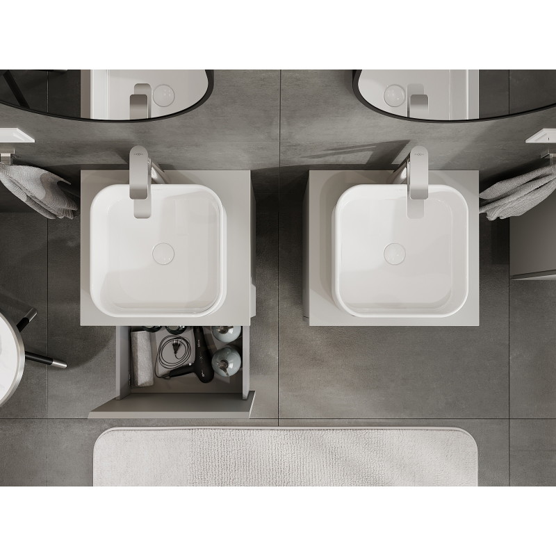 Mexen Orio bathroom cabinet for washbasin 50 cm, 1 drawer, matte grey - 91A10-05047-1-BF62