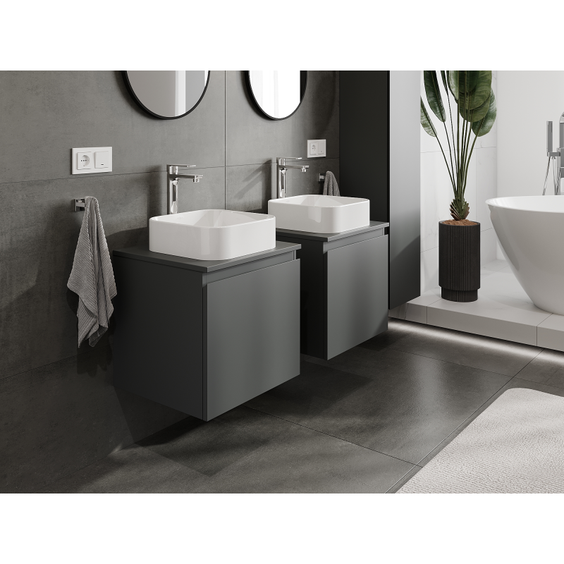 Mexen Orio mueble de baño bajo lavabo 50 cm, 1 cajón, grafito mate - 91A10-05047-1-BF66