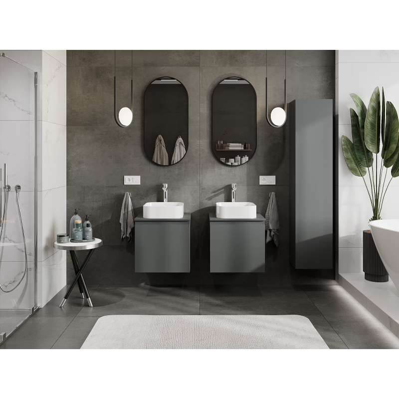 Mexen Orio mueble de baño bajo lavabo 50 cm, 1 cajón, grafito mate - 91A10-05047-1-BF66