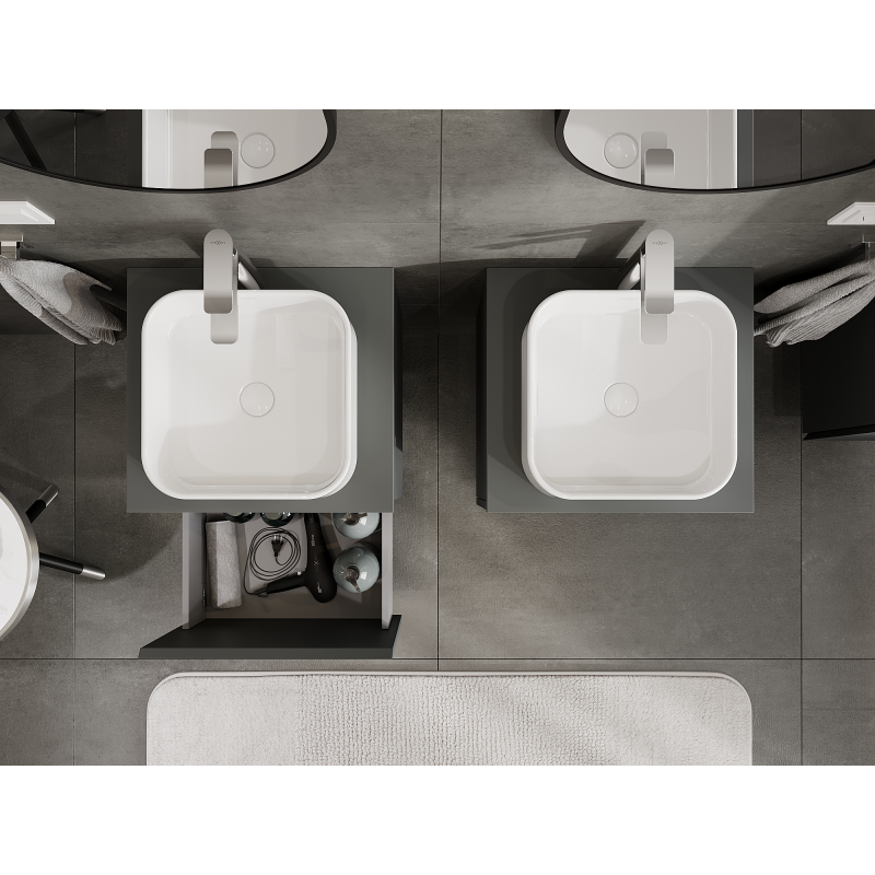 Mexen Orio mueble de baño bajo lavabo 50 cm, 1 cajón, grafito mate - 91A10-05047-1-BF66