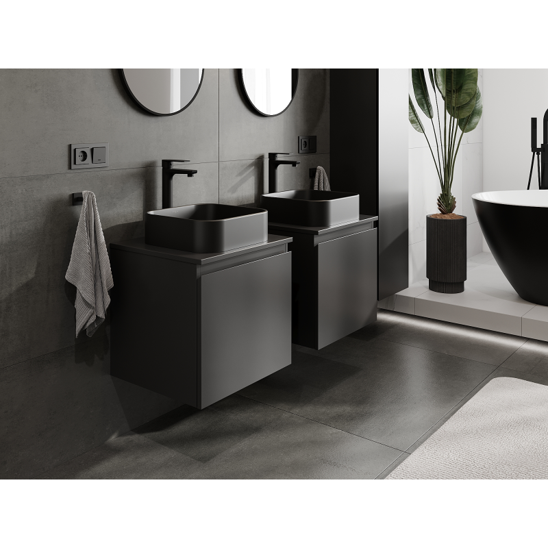 Mexen Orio meuble de salle de bains sous lavabo 50 cm, 1 tiroir, noir mat - 91A10-05047-1-BF71