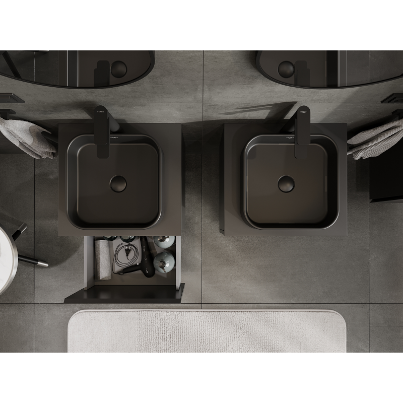 Mexen Orio meuble de salle de bains sous lavabo 50 cm, 1 tiroir, noir mat - 91A10-05047-1-BF71