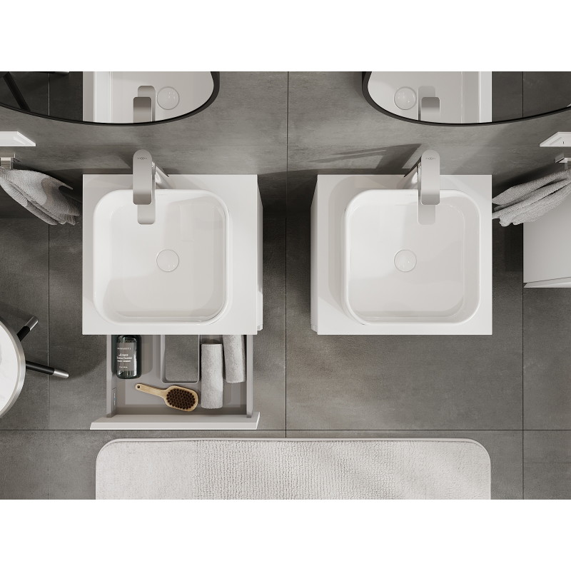 Mexen Orio bathroom cabinet under sink 50 cm, 2 drawers, white matte - 91A10-05047-2-BFF01