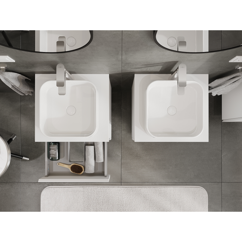 Mexen Orio ντουλάπι μπάνιου κάτω από τη λεκάνη 50 cm, 2 συρτάρια, λευκό ματ