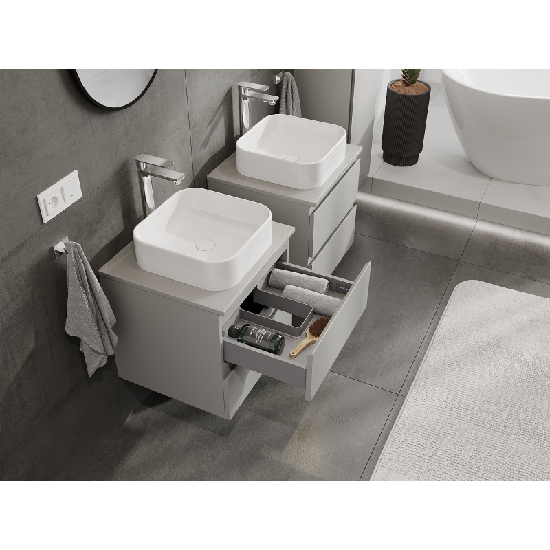 Mexen Orio ντουλάπι μπάνιου κάτω από νιπτήρα 50 εκ., 2 συρτάρια, γκρι ματ