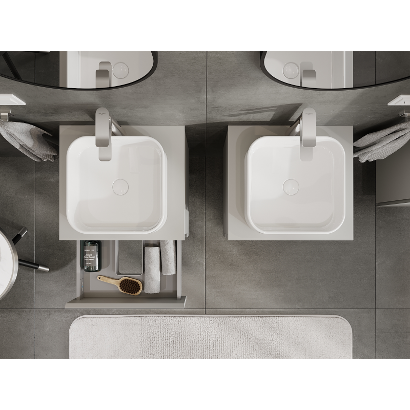 Mexen Orio mueble de baño para lavabo de 50 cm, 2 cajones, gris mate - 91A10-05047-2-BFF62