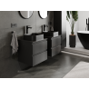 Mexen Orio bathroom cabinet for washbasin 50 cm, 2 drawers, black matte - 91A10-05047-2-BFF71