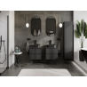Mexen Orio bathroom cabinet for washbasin 50 cm, 2 drawers, black matte - 91A10-05047-2-BFF71