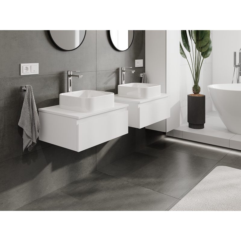 Mexen Orio mueble de baño bajo lavabo de 60 cm, 1 cajón, blanco mate - 91A10-06023-1-BF01