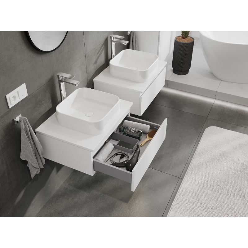 Mexen Orio badkamerkastje onder wastafel 60 cm, 1 lade, wit mat - 91A10-06023-1-BF01