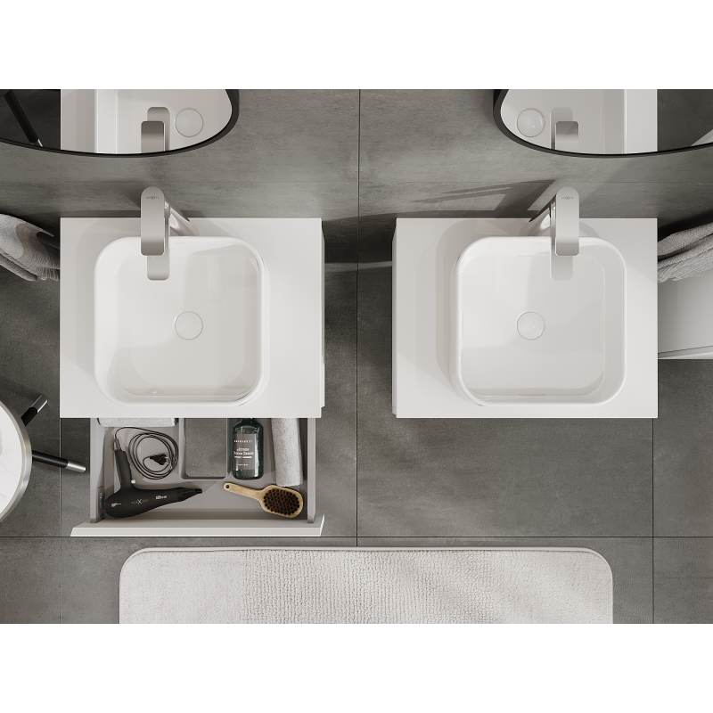 Mexen Orio badkamerkastje onder wastafel 60 cm, 1 lade, wit mat - 91A10-06023-1-BF01