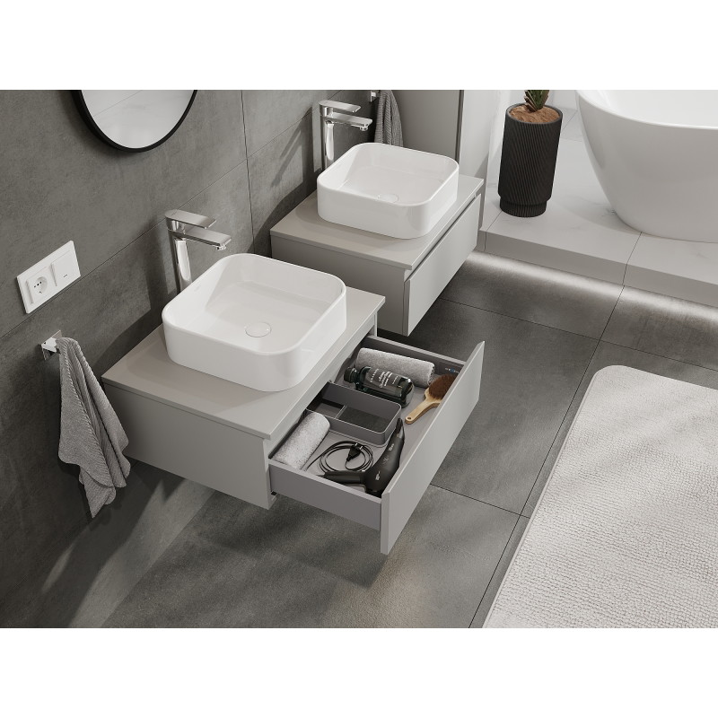 Mexen Orio vannitoakapp valamu alla 60 cm, 1 sahtel, hall matt - 91A10-06023-1-BF62
