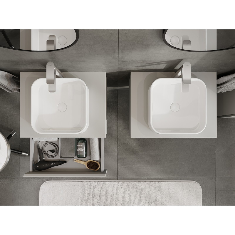 Mexen Orio bathroom cabinet for washbasin 60 cm, 1 drawer, grey matte - 91A10-06023-1-BF62