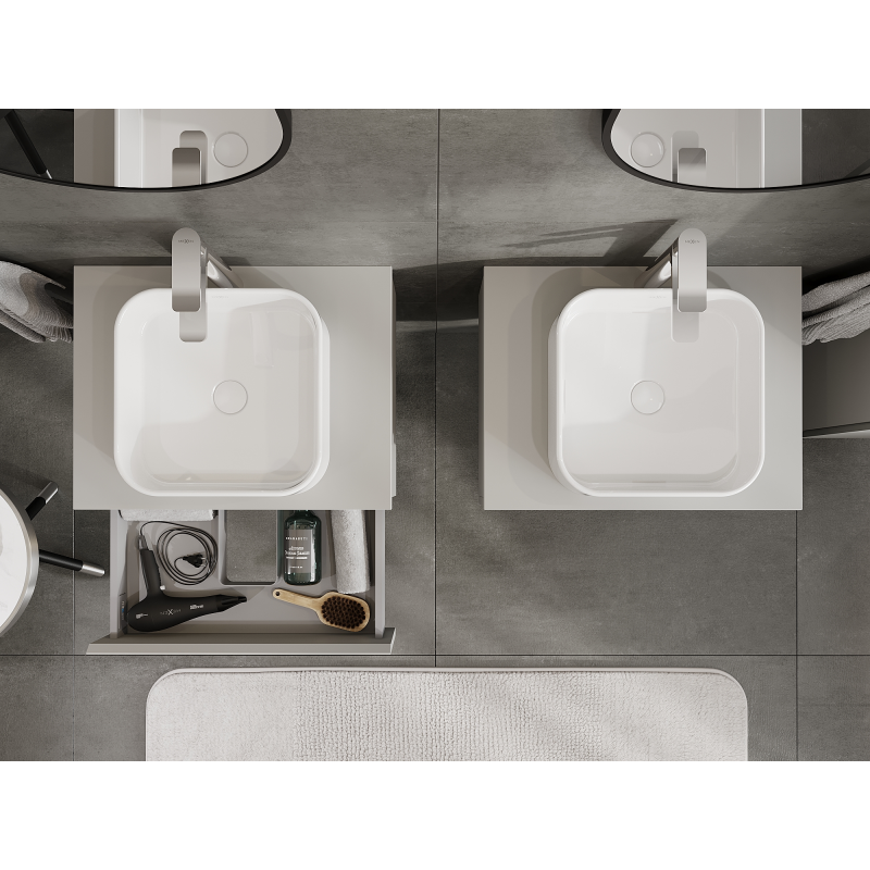 Mexen Orio mueble de baño bajo lavabo 60 cm, 1 cajón, gris mate - 91A10-06023-1-BF62