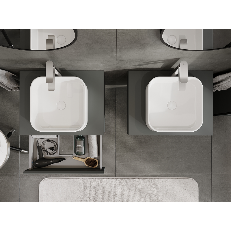 Mexen Orio ντουλάπι μπάνιου με νεροχύτη 60 cm, 1 συρτάρι, γραφίτης ματ