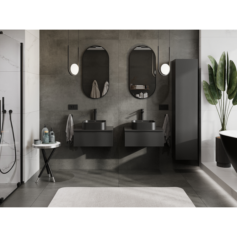 Mexen Orio badkamerkast onder wastafel 60 cm, 1 lade, zwart mat - 91A10-06023-1-BF71