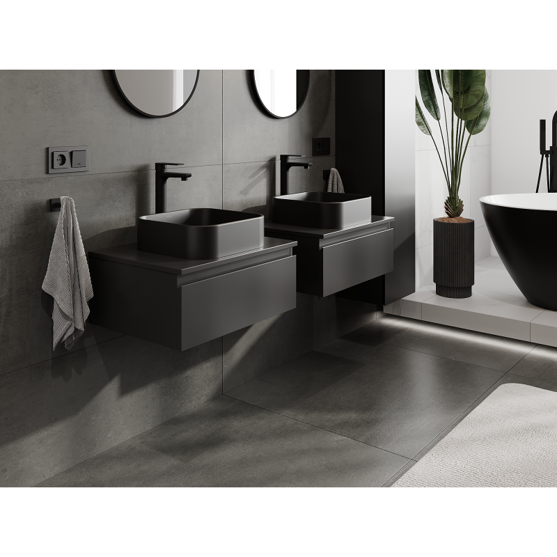 Mexen Orio badkamerkast onder wastafel 60 cm, 1 lade, zwart mat - 91A10-06023-1-BF71