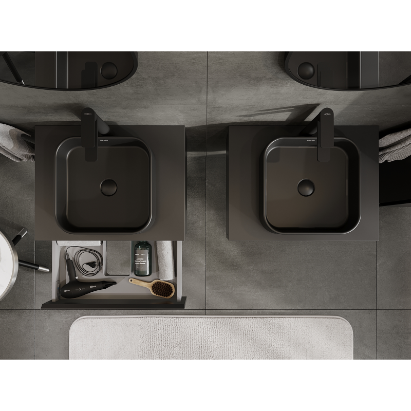 Mexen Orio ντουλάπι μπάνιου κάτω από νιπτήρα 60 cm, 1 συρτάρι, μαύρο ματ