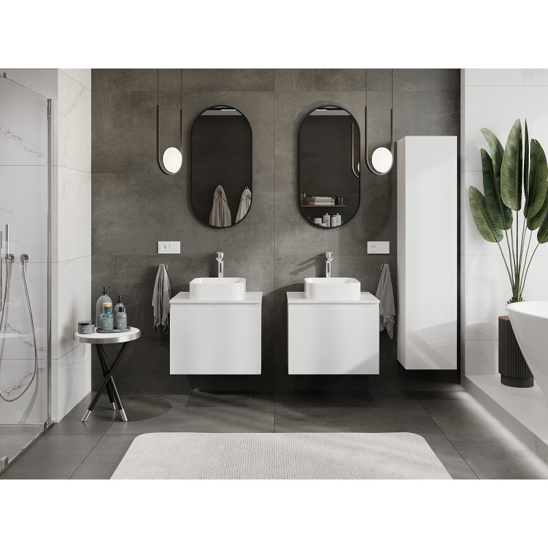 Mexen Orio 60 cm Bathroom Cabinet Under Sink, 1 Drawer, White Gloss - 91A10-06047-1-BF00