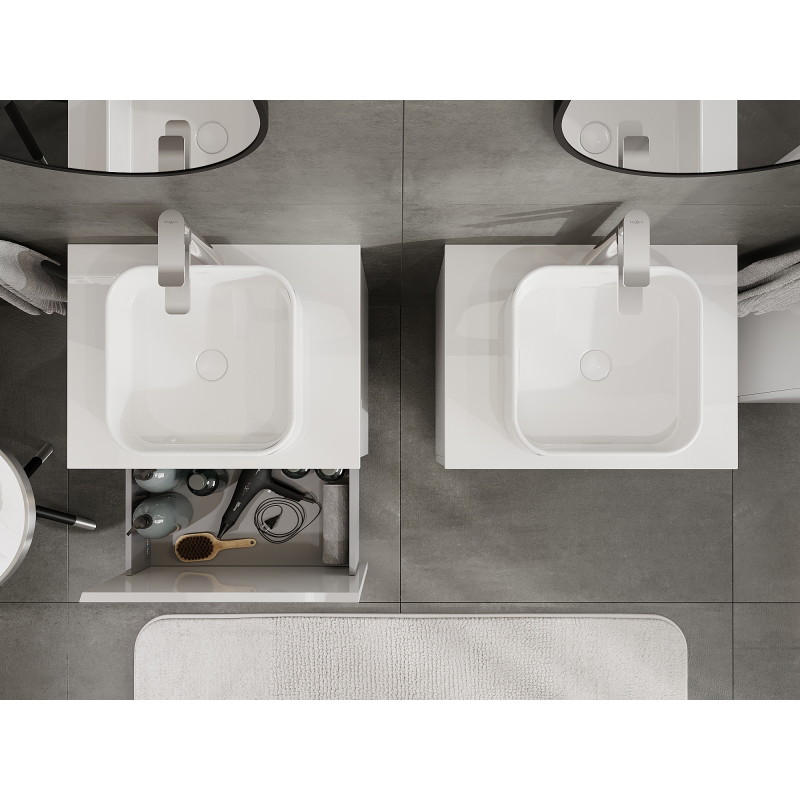 Mexen Orio 60 cm Bathroom Cabinet Under Sink, 1 Drawer, White Gloss - 91A10-06047-1-BF00