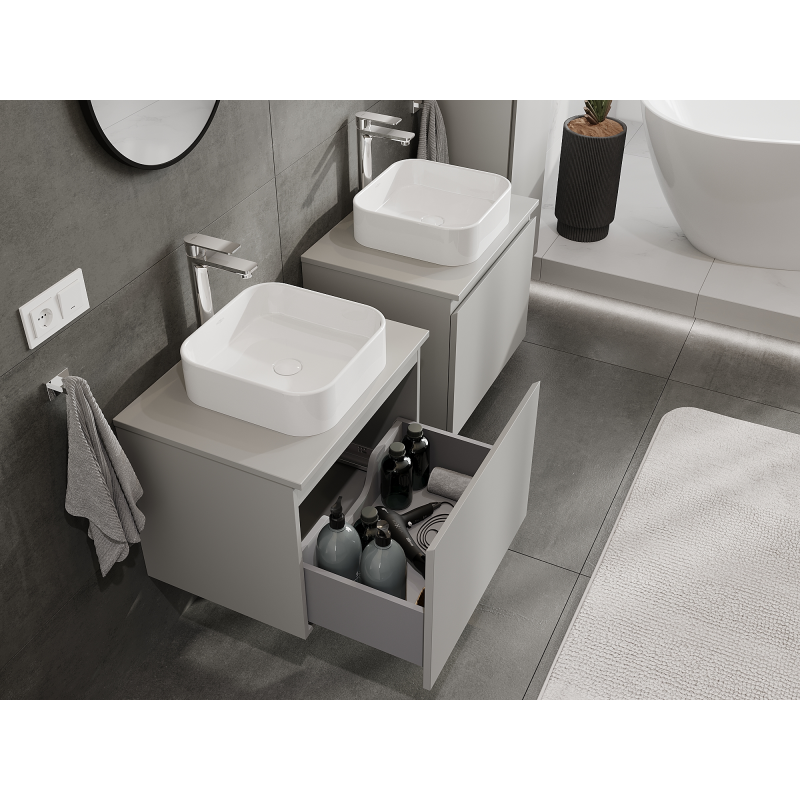 Mexen Orio armário de casa de banho para lavatório 60 cm, 1 gaveta, cinza mate - 91A10-06047-1-BF62