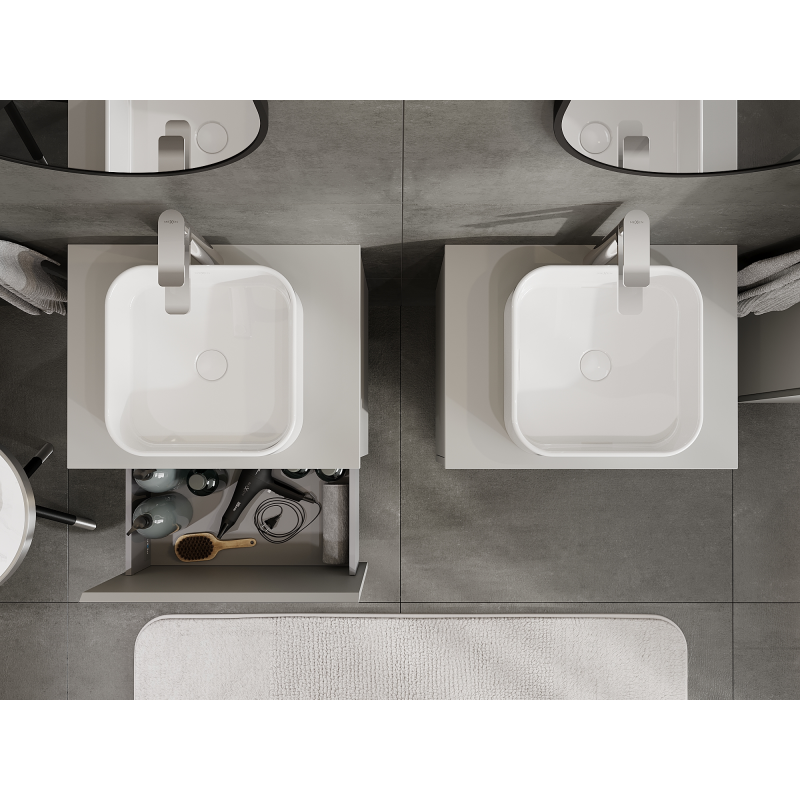 Mexen Orio gabinete de baño para lavabo de 60 cm, 1 cajón, gris mate - 91A10-06047-1-BF62