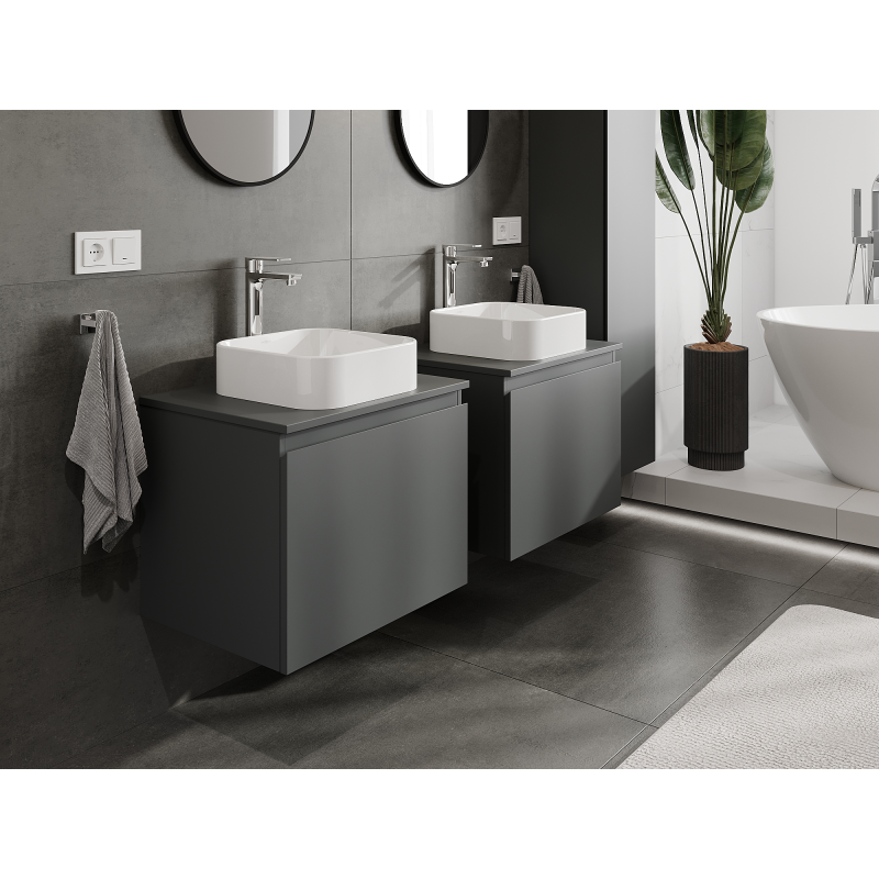 Mexen Orio badkamerkast onder wastafel 60 cm, 1 lade, grafiet mat - 91A10-06047-1-BF66