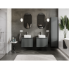 Mexen Orio bathroom vanity unit 60 cm, 1 drawer, matte graphite - 91A10-06047-1-BF66