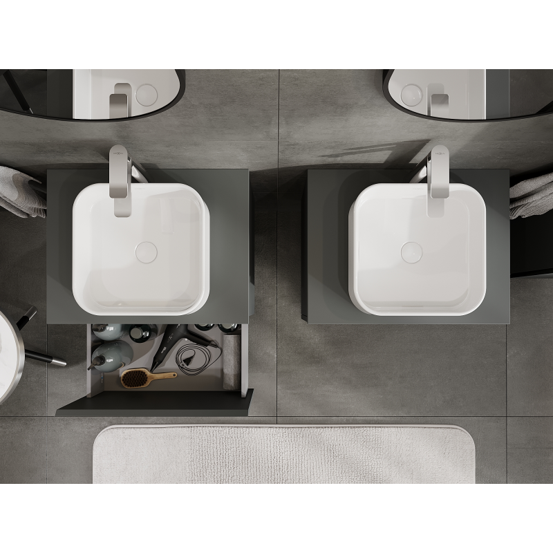 Mexen Orio ντουλάπι μπάνιου κάτω από νιπτήρα 60 cm, 1 συρτάρι, ματ γραφίτης