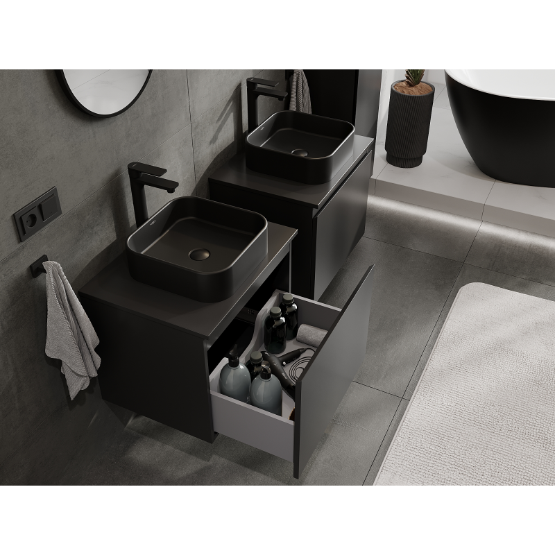 Mexen Orio ντουλάπι μπάνιου κάτω από τον νιπτήρα 60 cm, 1 συρτάρι, μαύρο ματ