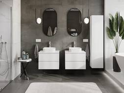 Mexen Orio armadietto da bagno sotto lavabo 60 cm, 2 cassetti, bianco opaco - 91A10-06047-2-BFF01