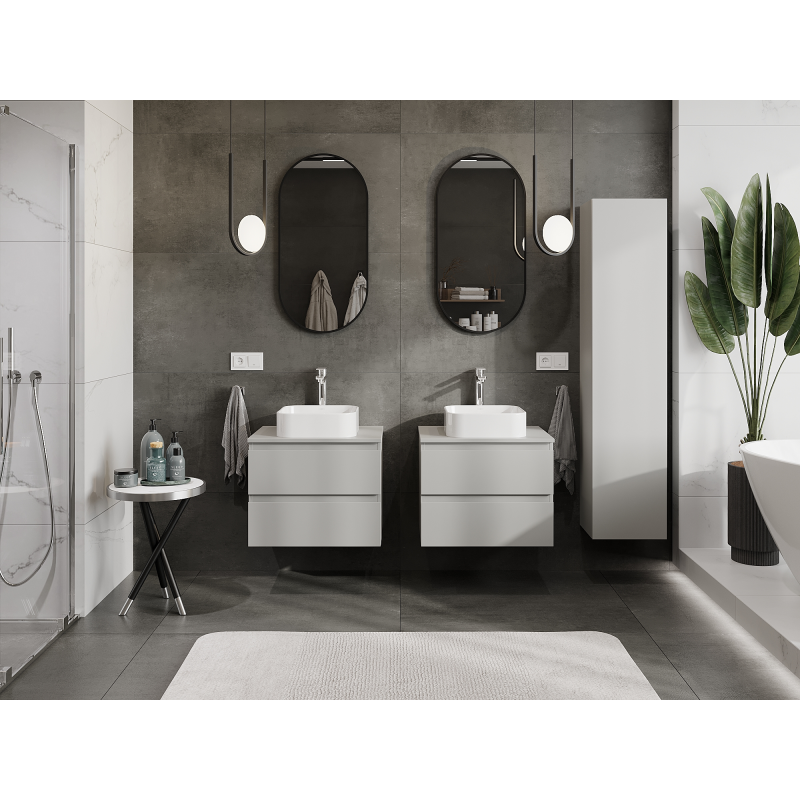 Mexen Orio meuble de salle de bain sous-lavabo 60 cm, 2 tiroirs, gris mat - 91A10-06047-2-BFF62