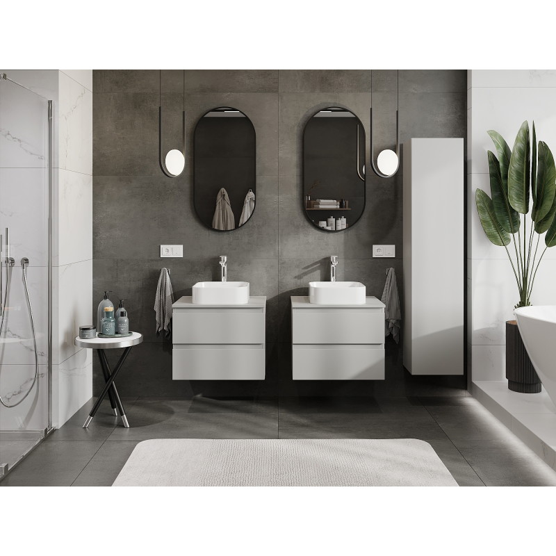 Mexen Orio vannitoakapp kraanikausi alla 60 cm, 2 sahtlit, hall matt - 91A10-06047-2-BFF62
