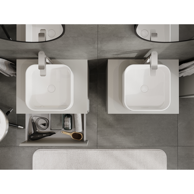 Mexen Orio ντουλάπι μπάνιου κάτω από τον νιπτήρα 60 cm, 2 συρτάρια, γκρι ματ