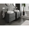 Mexen Orio bathroom cabinet under sink 60 cm, 2 drawers, matte graphite - 91A10-06047-2-BFF66