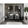 Mexen Orio bathroom cabinet under sink 60 cm, 2 drawers, matte graphite - 91A10-06047-2-BFF66