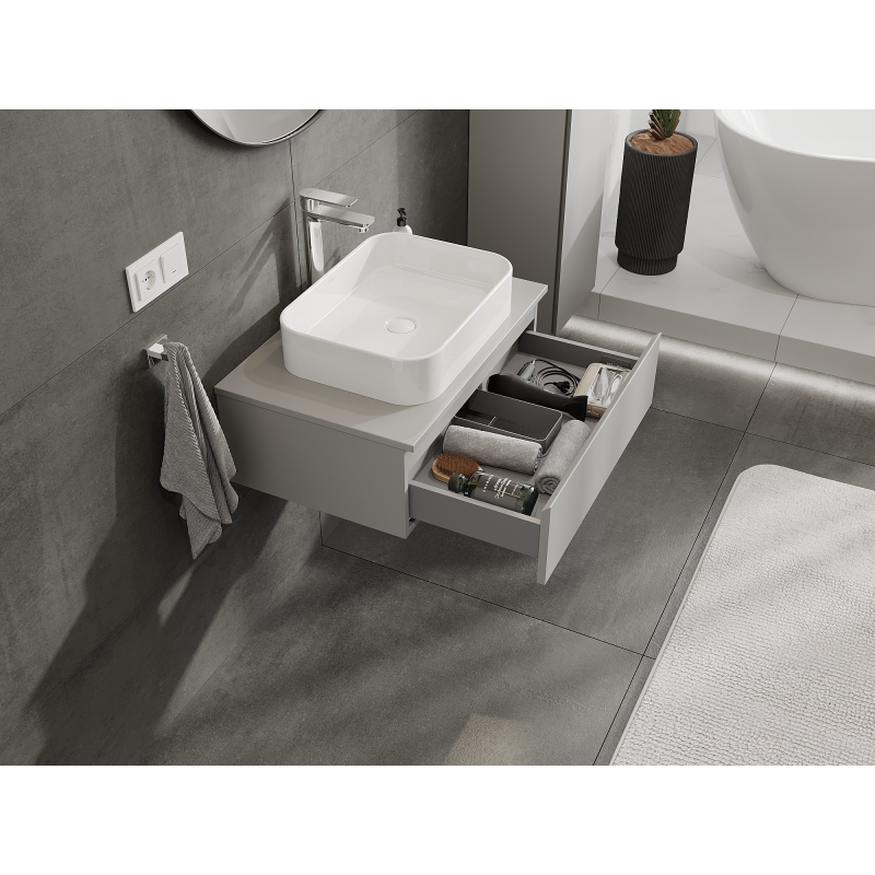 Mexen Orio kylpyhuonekaappi pesualtaan alla 70 cm, 1 laatikko, harmaa mattapinta - 91A10-07023-1-BF62
