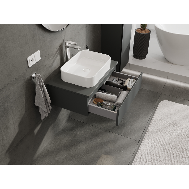 Mexen Orio armário de casa de banho de 70 cm para pia, 1 gaveta, grafite mate - 91A10-07023-1-BF66