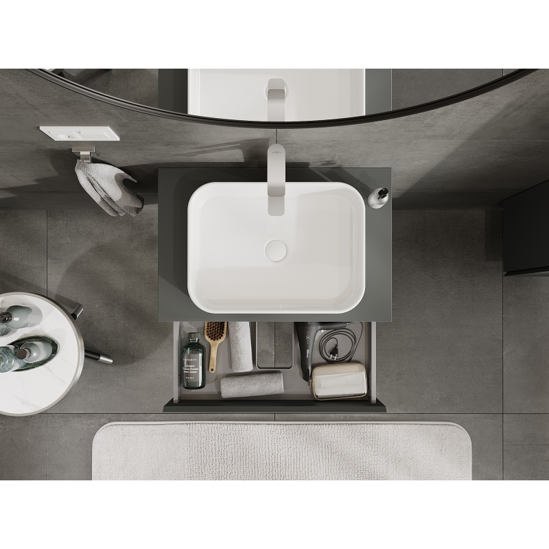 Mexen Orio ντουλάπι μπάνιου κάτω από τον νιπτήρα 70 εκ., 1 συρτάρι, γραφίτης