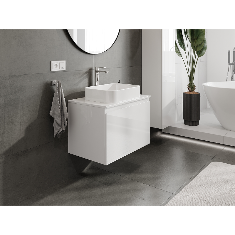 Mexen Orio badkamerkast voor onder de wastafel 70 cm, 1 lade, witte glans - 91A10-07047-1-BF00